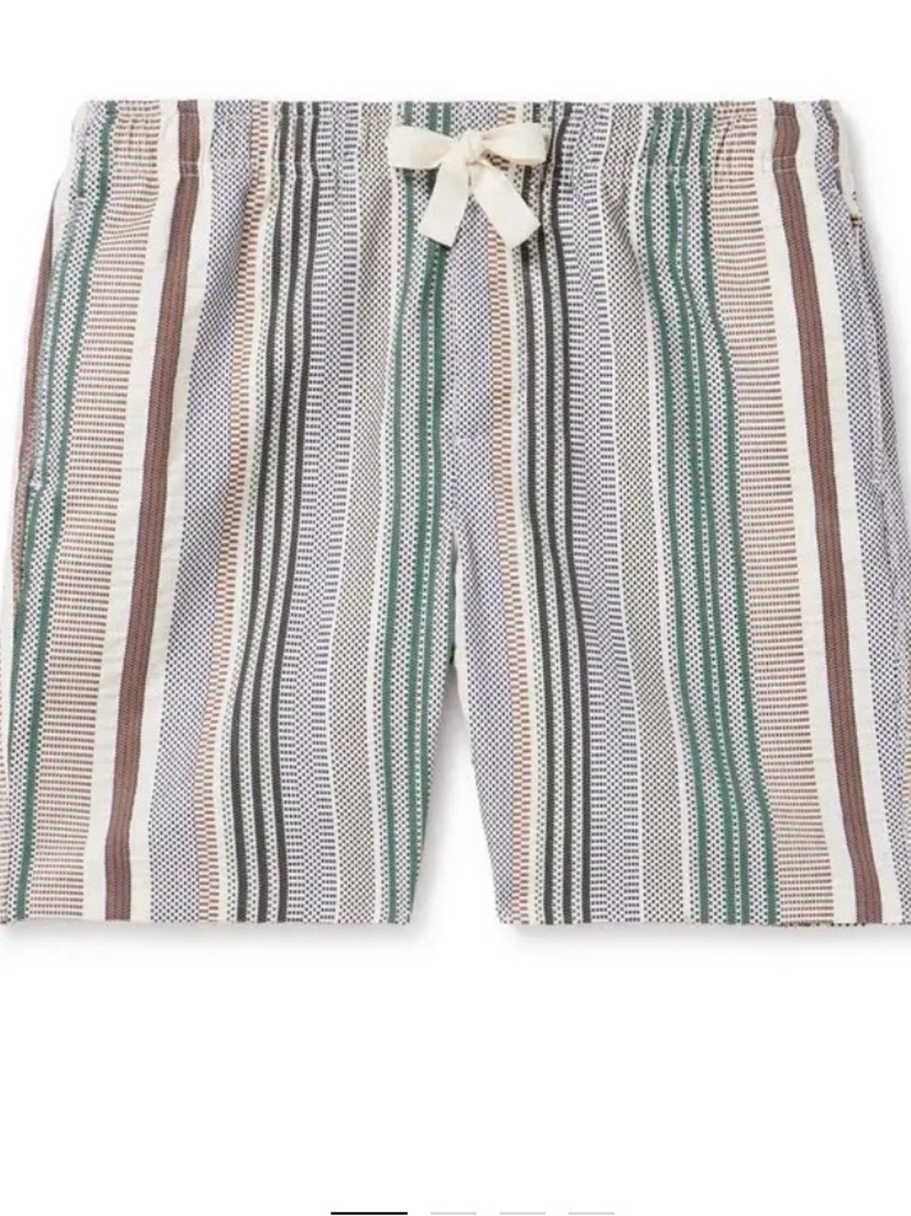 Orlebar Brown Men's Striped Shorts in Green, Brown & Cream NWT